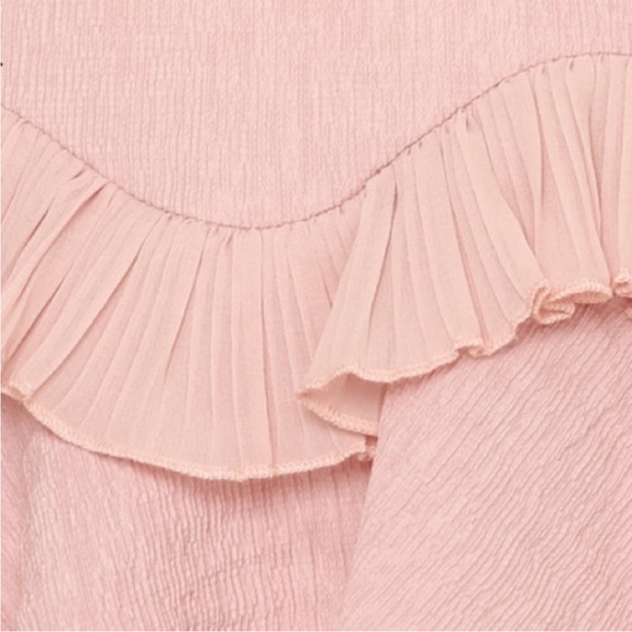 HELLO MOLLY scorpio season mini dress ruffle coquette feminine blush pink size M - Picture 4 of 14